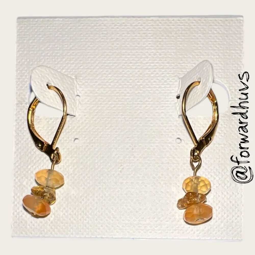 Bundle Sale 3 for $15 | Hand Crafted Amber-Toned Bead Cluster Earrings - Picture 3 of 6